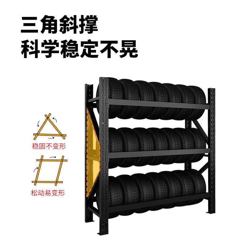 加厚货架轮胎重型置物架多层落地放置架4s汽修店可调节车库展示架