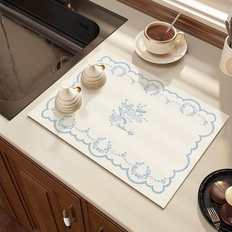 法式轻奢厨房台面沥水垫硅藻泥桌面干燥垫杯垫吧台吸水垫浴室防滑,居家布艺,餐垫,淘宝优惠券,粉丝福利购,淘宝优惠卷