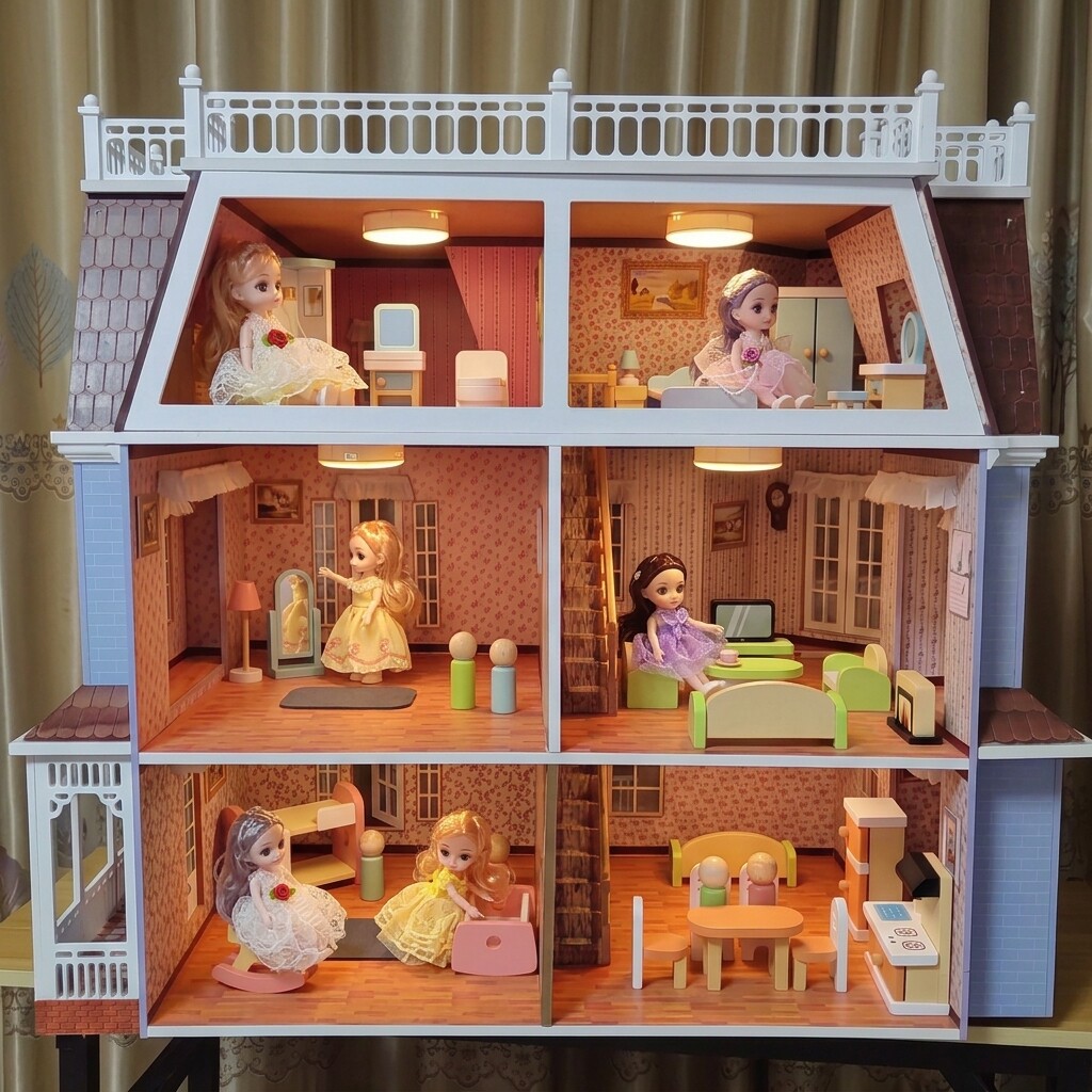 过家家女孩玩具屋木制儿童大型城堡玩具小屋模型12分场景欧式