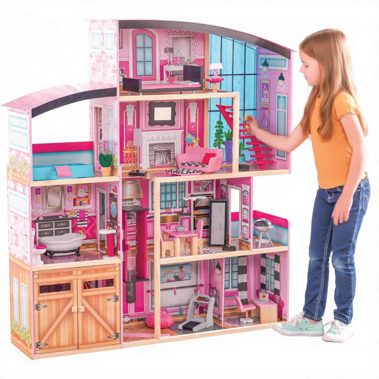 超大豪华创意儿童益智玩具房子木屋儿童过家家木制生日礼物益智玩