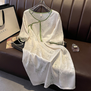 6A级真丝睡裙女春夏复古中国风重磅100%桑蚕丝绸睡衣家居服高级感