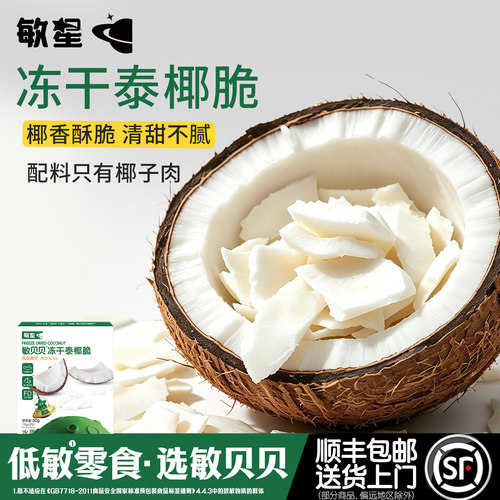 敏星无添加冻干椰肉脆片休闲零食