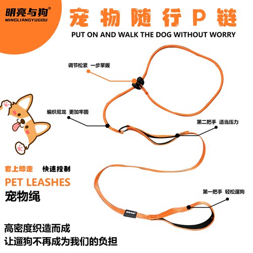 明亮与狗 狗狗牵引绳p链（颜色随机发货）