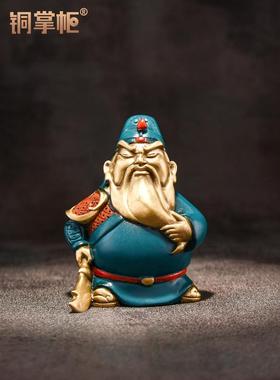 铜制关公饰品店关羽关云长关公雕像吴财神家客厅小礼品饰品店