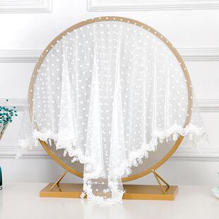 布艺蕾丝圆形梳妆台镜子布桌面云朵镜盖布镜面遮挡布多用小方巾布