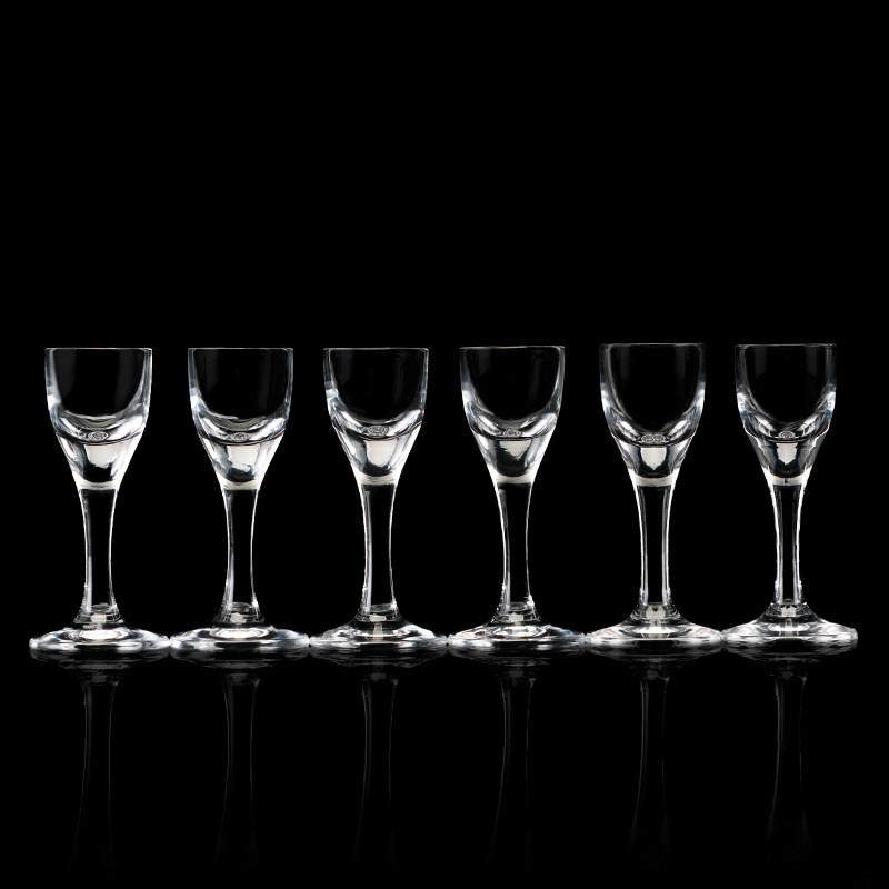 1钱小酒杯家用5ml小容量白酒杯烈酒杯水晶玻璃高脚杯酒店用一口杯