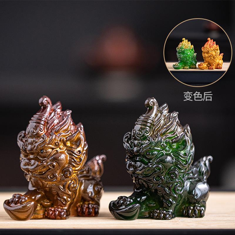 遇水变色茶宠招财麒麟摆件精品可养茶具茶玩茶桌茶台装饰创意礼品