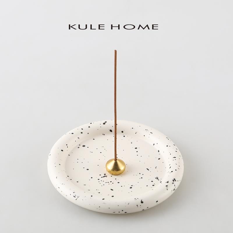 KULE HOME 香炉沉香线香插底座檀香家用室内熏香炉点香摆件香薰炉