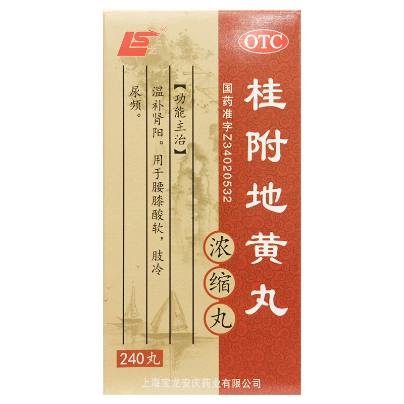 上龙 桂附地黄丸(浓缩丸) 240丸*1瓶/盒