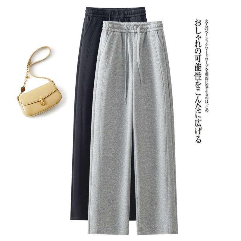 运动休闲宽松直筒裤子气质阔腿裤女秋季2026新款高腰垂感显瘦卫裤,女装/女士精品,休闲裤,淘宝优惠券,粉丝福利购,淘宝优惠卷