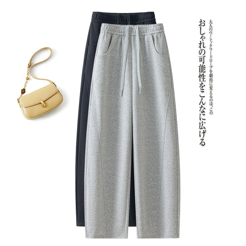 弯刀运动直筒香蕉卫裤窄版阔腿裤女春秋2026新款高腰显瘦垂感休闲,女装/女士精品,休闲裤,淘宝优惠券,粉丝福利购,淘宝优惠卷