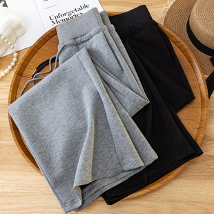 窄版运动阔腿裤女春秋2026新款小个子松紧高腰宽松显瘦休闲直筒裤