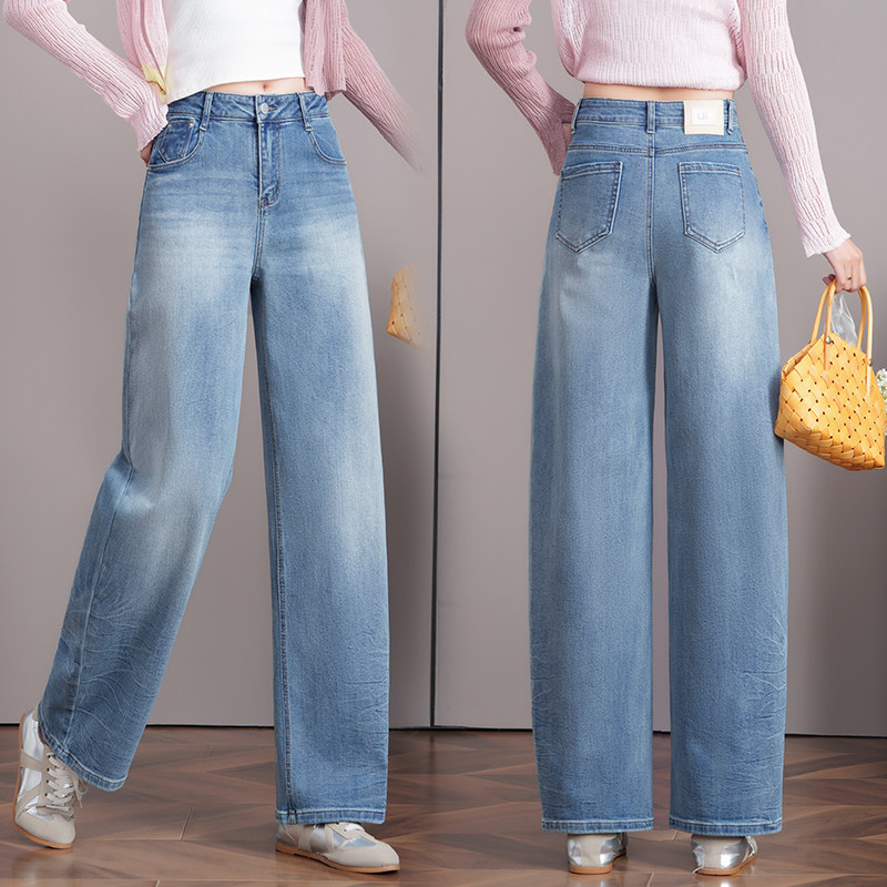 女士复古牛仔裤女2026春季流行新款弯刀裤高腰宽松显瘦休闲阔腿裤,女装/女士精品,牛仔裤,淘宝优惠券,粉丝福利购,淘宝优惠卷