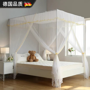 德国蚊帐家用卧室三开门落地老式带支架加密加厚纹账2026新款高级