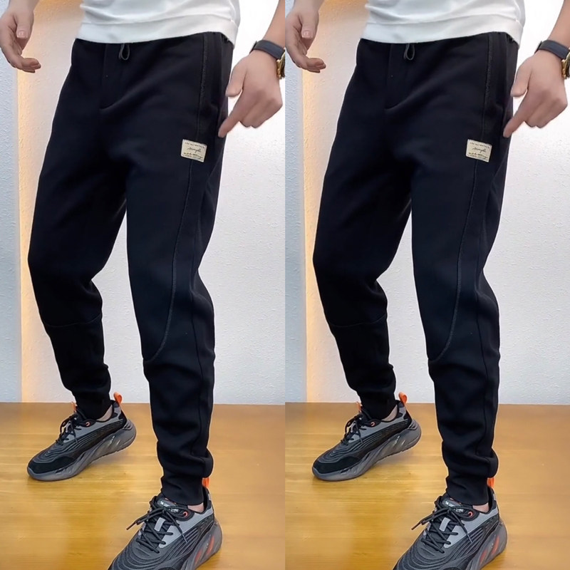 2026秋冬黑色潮流宽松小脚长裤男士百搭卫裤休闲裤运动裤男潮韩版