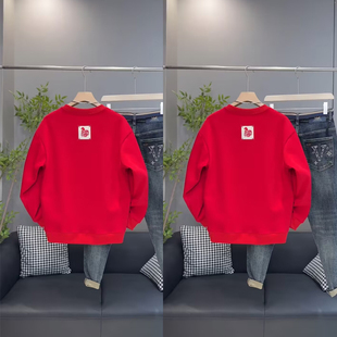 2026秋冬新款新年贺岁福马刺绣马到成功男士时尚卫衣休闲百搭上衣