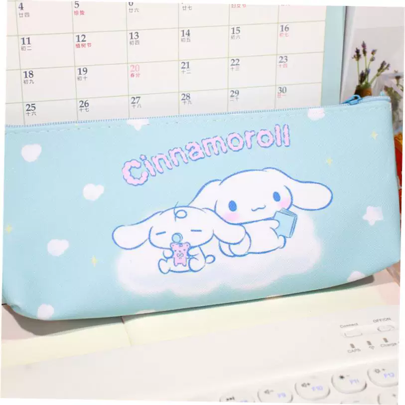 Пенал Sanrio Cinnamoroll и Melody, большой объём, кавайный с молнией, 21,5×9,325×5,575 см