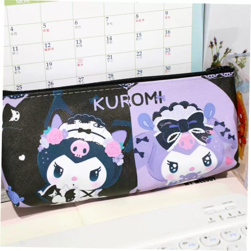 Пенал Sanrio Cinnamoroll и Melody, большой объём, кавайный с молнией, 21,5×9,325×5,575 см