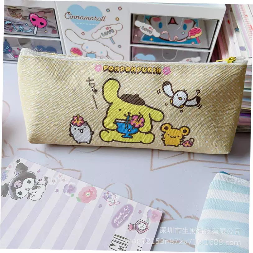 Пенал Sanrio Cinnamoroll и Melody, большой объём, кавайный с молнией, 21,5×9,325×5,575 см