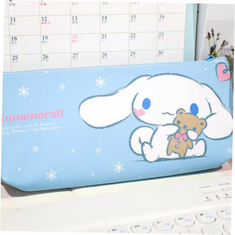 Пенал Sanrio Cinnamoroll и Melody, большой объём, кавайный с молнией, 21,5×9,325×5,575 см