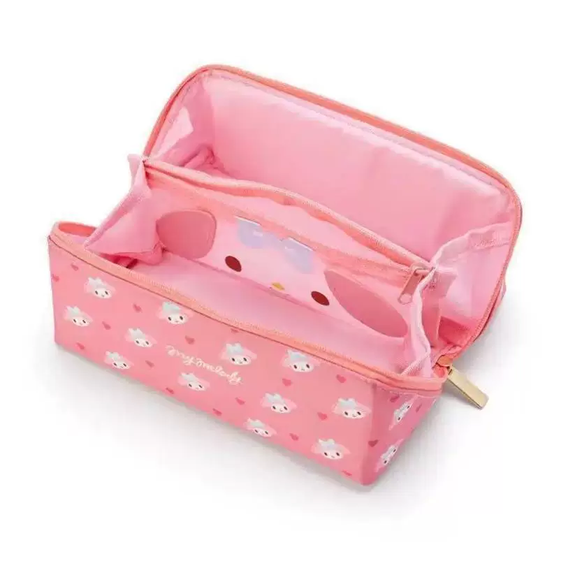 Пенал Sanrio Cinnamoroll и Melody, большой объём, кавайный с молнией, 21,5×9,325×5,575 см