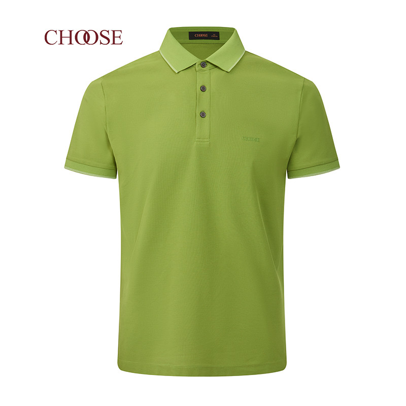 choose/乔士【桑蚕丝】夏季男装丝棉凉感网眼简约商务短袖POLO衫