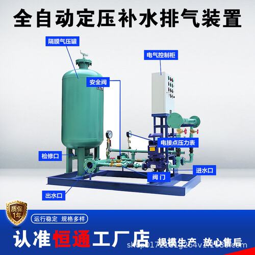 全自动定压补水装置真空脱气机落地式膨胀罐消防增压稳压供水设备