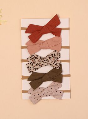 跨境儿童发饰 手工宝宝发带欧美可爱细条头带蝴蝶结发饰