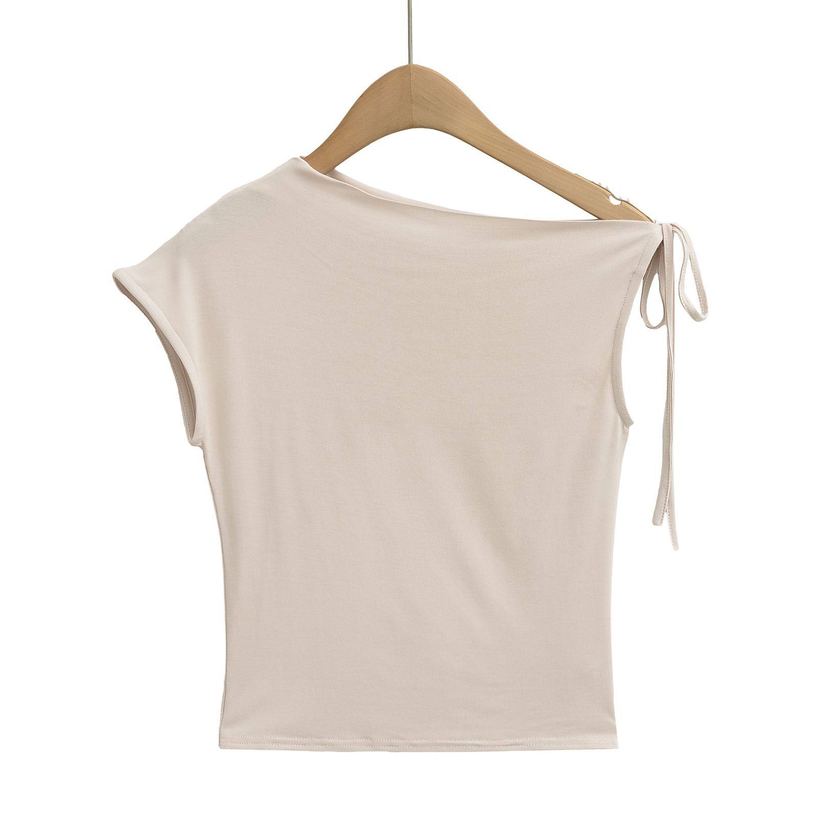 2025夏季女斜肩性感显瘦无袖上衣辣妹纯色露肩吊带小背心性感辣妹,女装/女士精品,大码内搭,淘宝优惠券,粉丝福利购,淘宝优惠卷