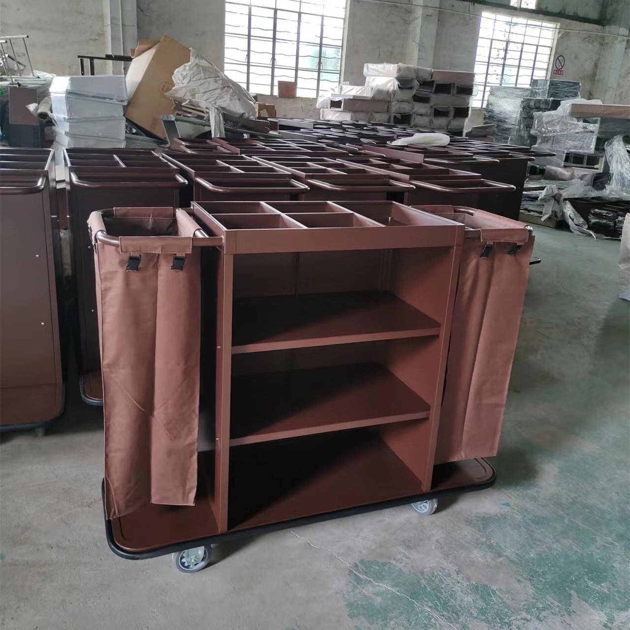 加厚适用酒店布草双边客房服务毛巾收推车酒店用品清洁车厂家