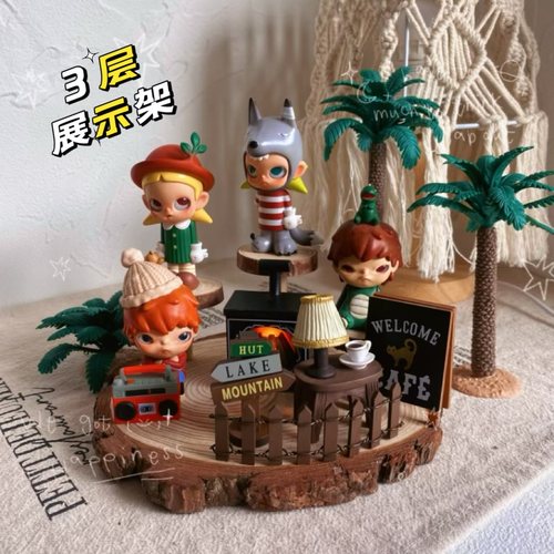 3层展示架圆多层椰树盲盒场景搭配手工森系道具娃屋摆件装饰收纳