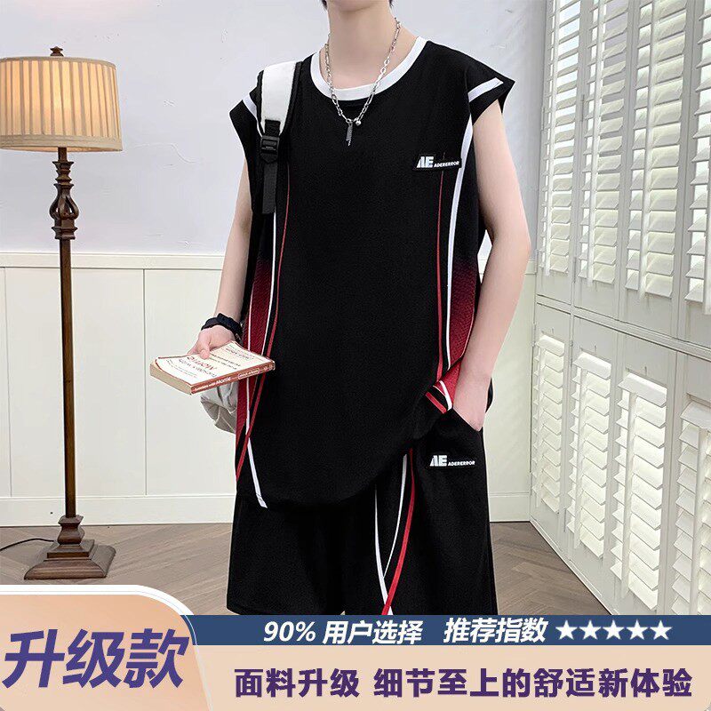 青少年大童篮球服夏季冰丝速干t恤男孩初中高中学生背心球衣套装