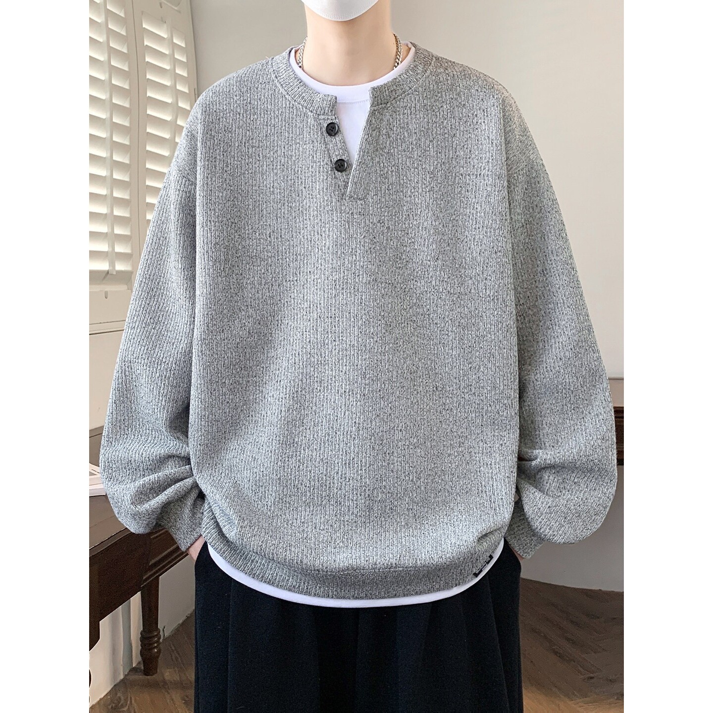 春秋季青少年卫衣男孩初中高中学生长袖t恤大童男装圆领帅气上衣