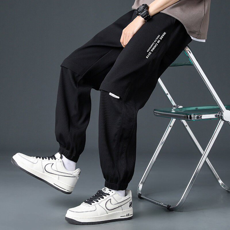 青少年夏季薄款长裤男孩初中学生2026新款冰丝休闲裤大童速干裤子