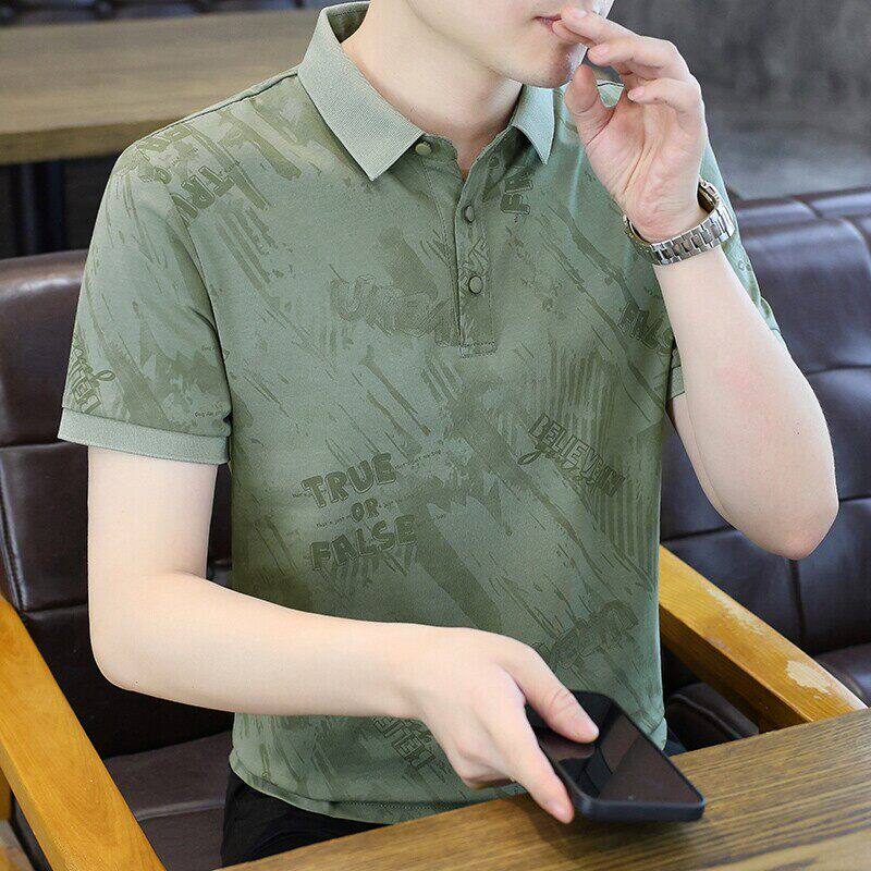 新款2026夏季冰丝男士翻领t恤短袖保罗POLO衫修身有领高端上衣服