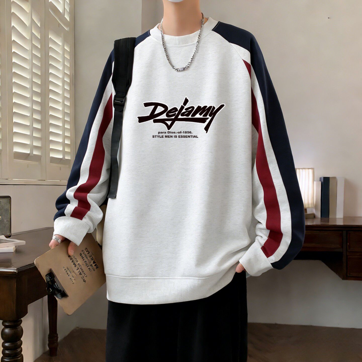 春秋款卫衣男孩高中初中学生长袖t恤青少年帅气大童男装圆领上衣