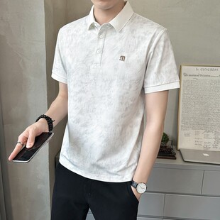 冰丝速干短袖男士POLO衫2026夏季新款透气高级感定染刺绣翻领T恤