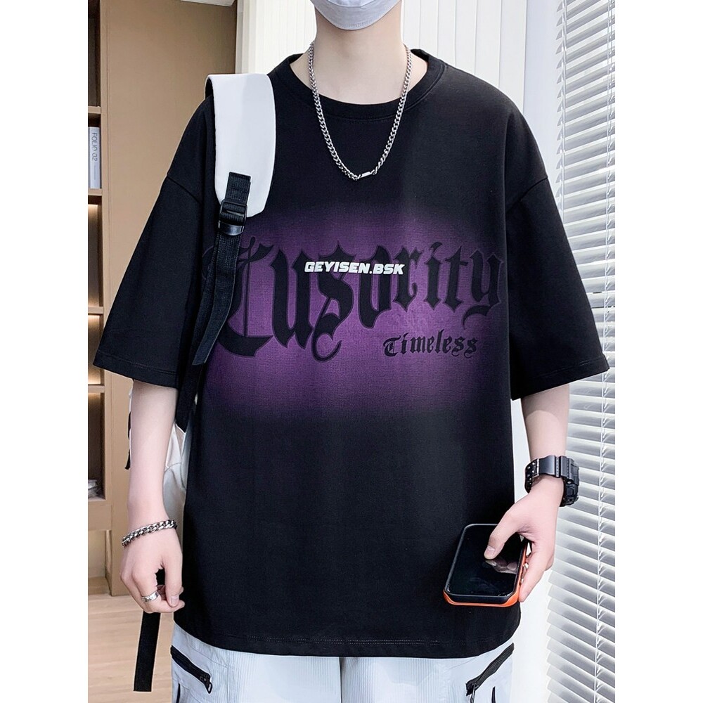 美式潮牌宽松短袖t恤男夏季青少年学生体恤帅气半袖夏装T男装上衣