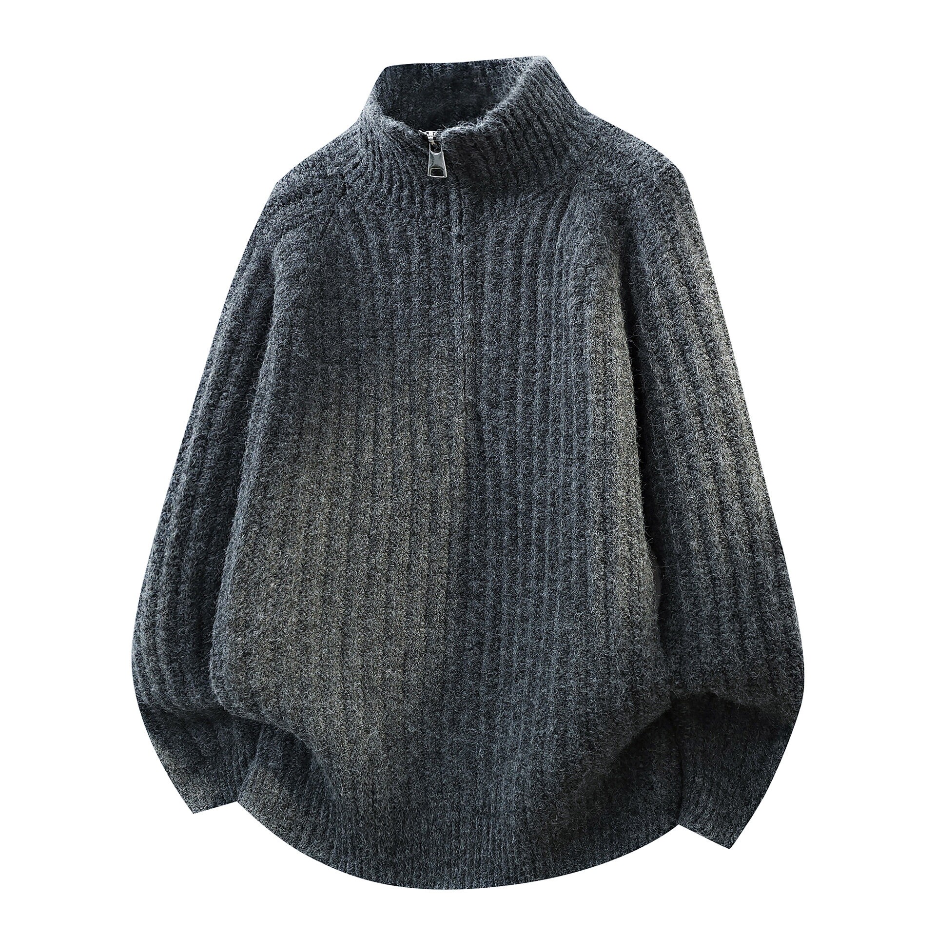 半拉链立领毛衣男士秋冬季潮流宽松软糯针织衫男生高级感线衣外套