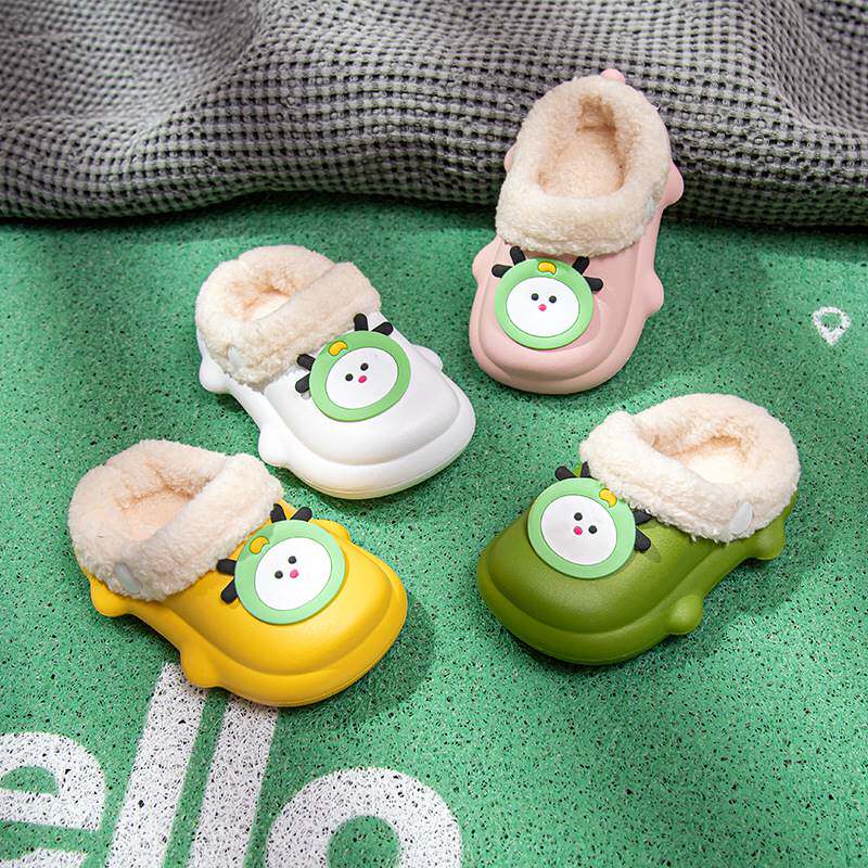 儿童棉拖鞋加绒加厚男女童家居室内秋冬毛毛拖鞋宝宝冬季棉鞋防水