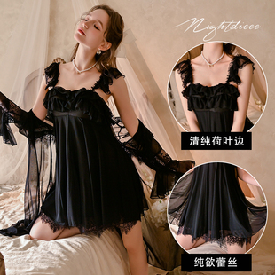 小莉内衣睡衣女性感2025新款 趣味睡裙 休闲舒适网纱吊带高级情侣装