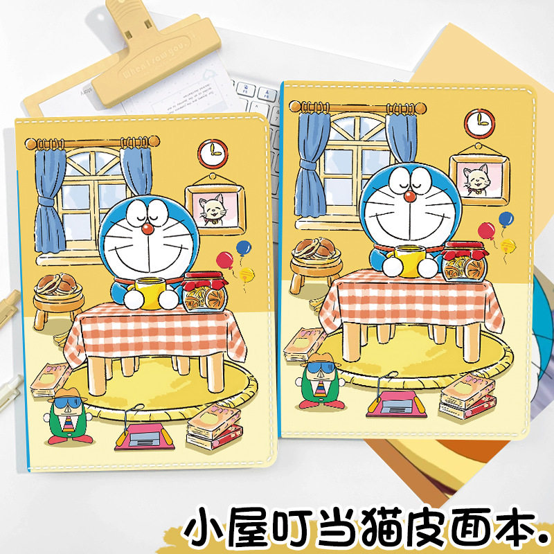 小屋叮当猫A5彩页笔记本复古怀旧手账本子可爱卡通哆啦A梦日记本