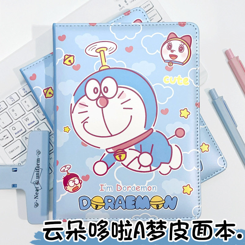 爱心哆啦A梦A5彩页笔记本复古怀旧手账本子可爱卡通叮当猫日记本