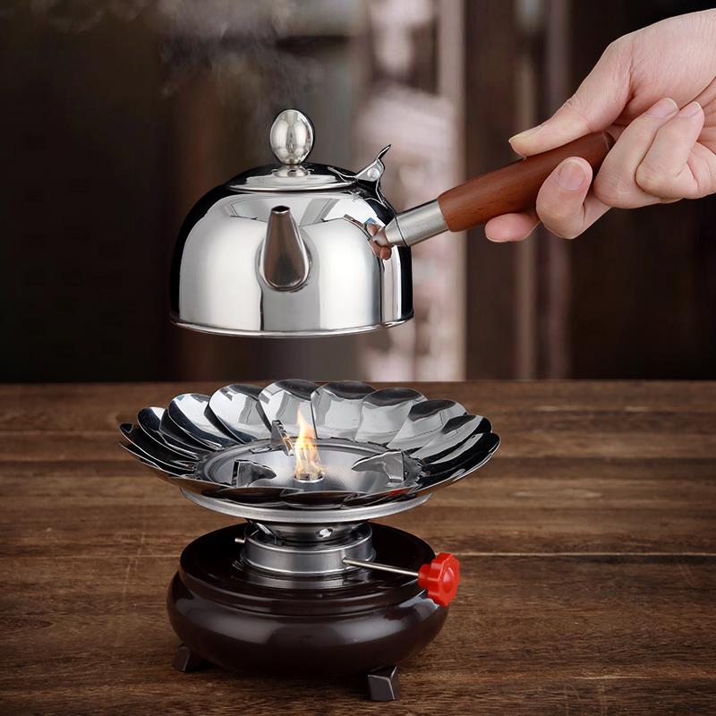便携茶具套装户外酒精茶炉酒精炉煮茶器304不锈钢烧水壶防风野营