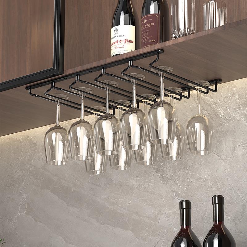 红酒杯架子倒挂酒杯架悬挂酒柜高脚杯放置收纳层架家用轻奢高档摆