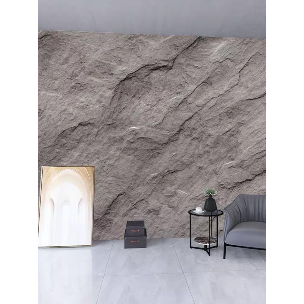 3D立体岩石墙纸防真工业风石纹肌理石头墙布仿板岩石材星月石壁纸