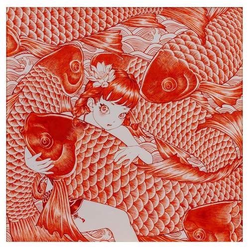 李璟《年年有鱼鱼鱼鱼鱼鱼》【高清艺术微喷】仅画芯