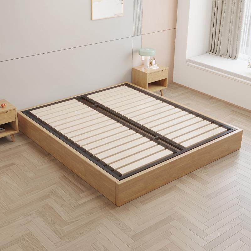 全实木榻榻米钢木床架子简易地台双人民宿酒店落地床