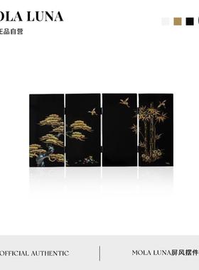 MOLA.Head.摆件中式桌面屏风摆件装饰画 画古风装饰品可折叠 | 带