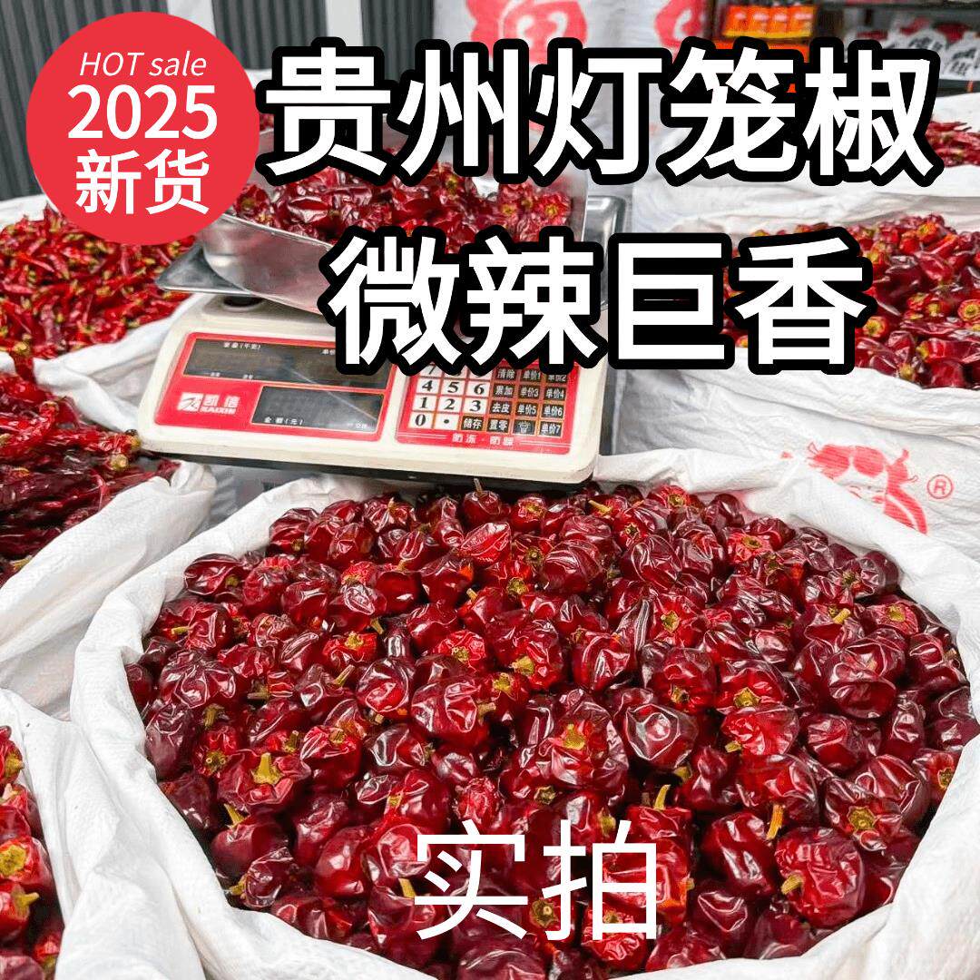 正宗贵州灯笼椒干辣椒微辣特香而不辣特香干辣椒子弹头灯笼辣椒面